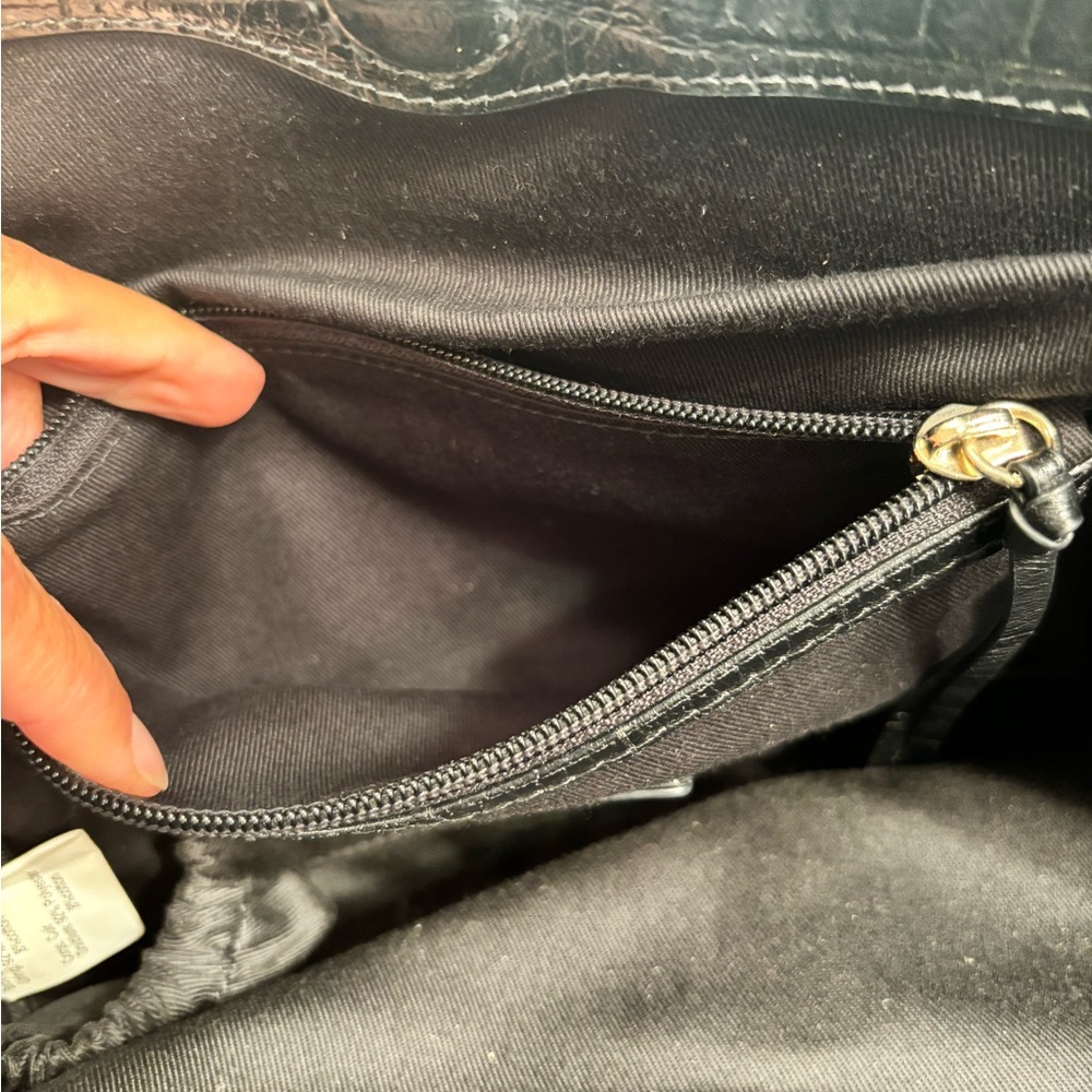 Antonio Melani Large Black Croc Tote with tons of pockets and storage - Picture 10 of 16
